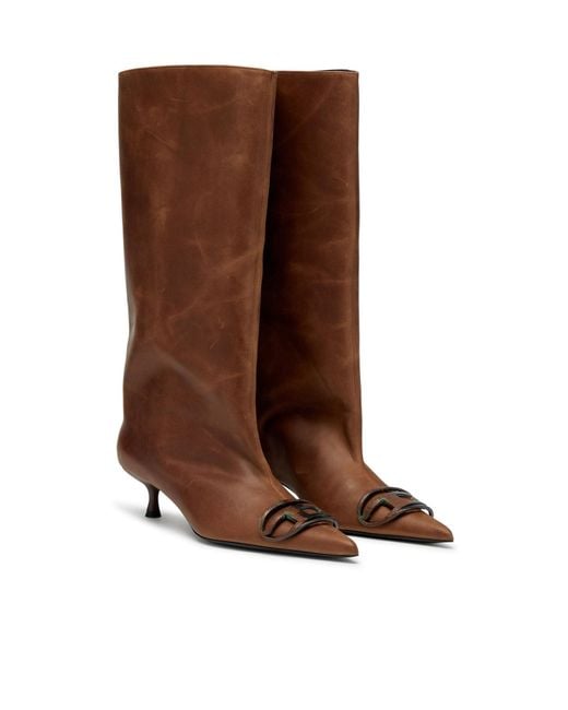 DIESEL Brown D-Venus Pointed Toe Boots