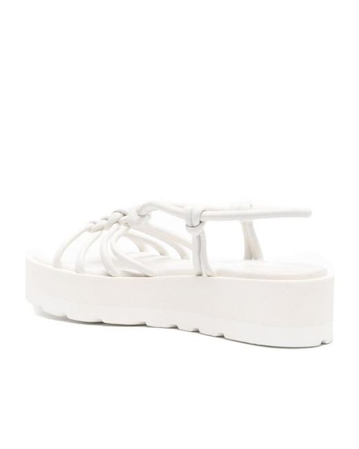 Gianvito Rossi White Round-Toe Platform Sandals