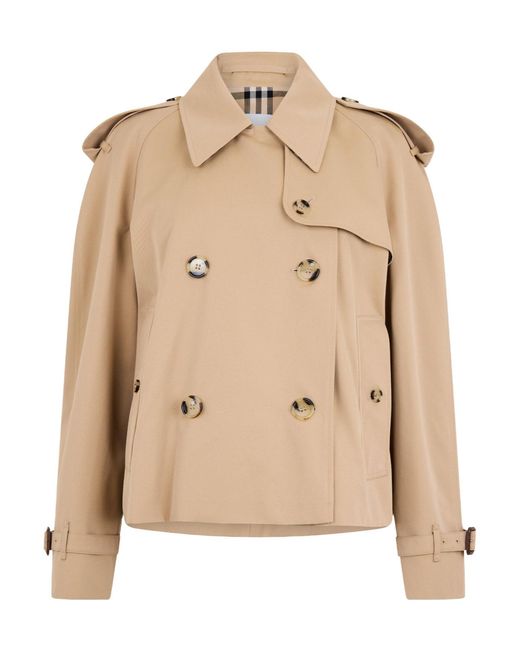 Burberry Natural Short Double-Breasted Trench Coat