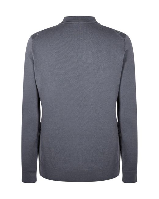 Boss Blue Solid Color Minimalist Knit Sweater for men