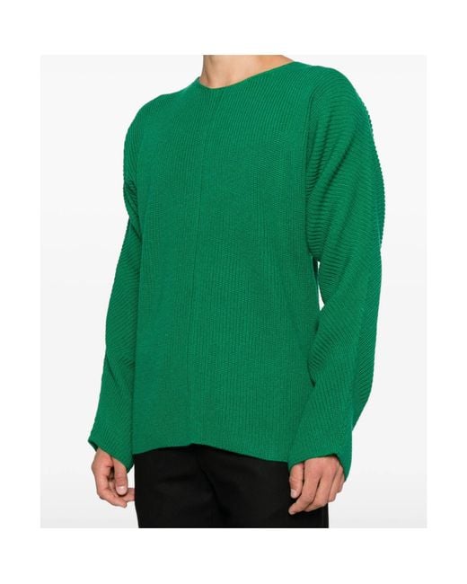 Comme des Garçons Green Ribbed-Knit Jumper for men