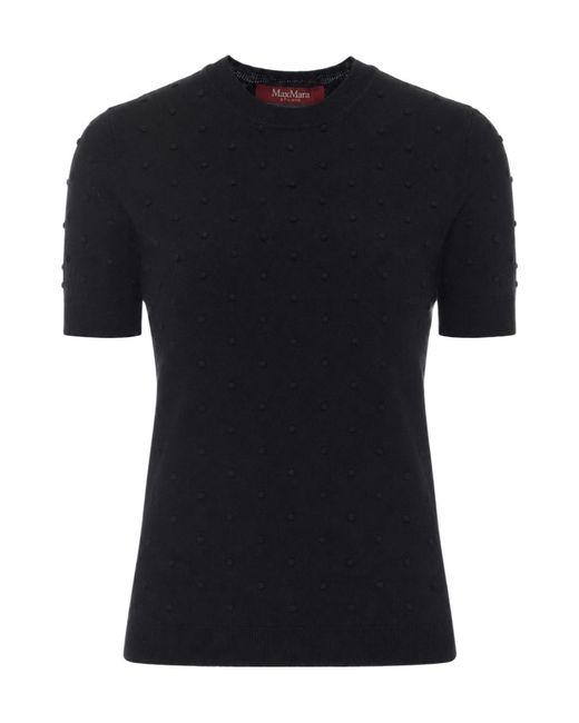 Max Mara Black Short-Sleeved Knit Top