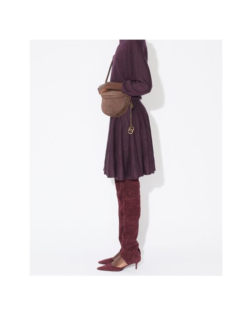 Alaïa Purple Linen Draped Mini Dress