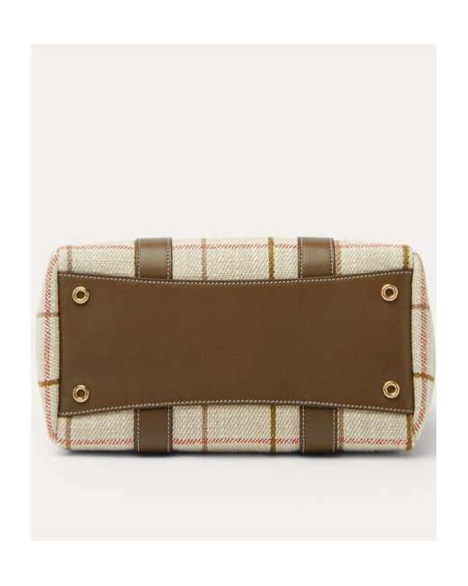 Loro Piana Brown L25 Checked Shoulder Bag
