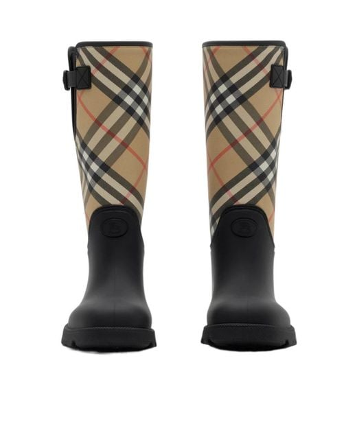 Burberry Black Marsh Stamp High Boots
