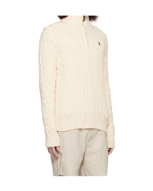 Polo Ralph Lauren White Half-Zip Long-Sleeved Jumper for men