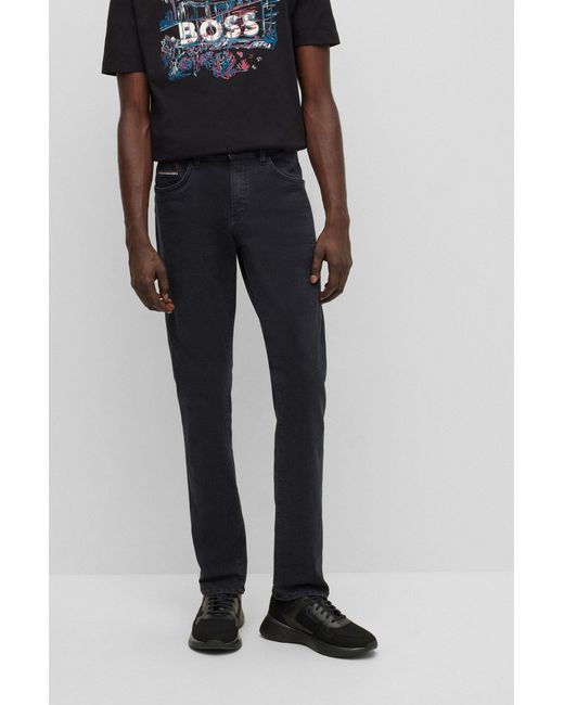 Boss Blue Logo Jeans for men