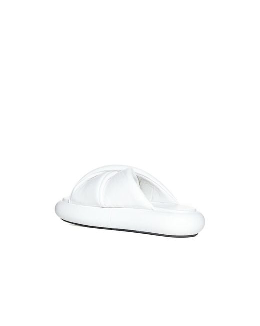 J.W. Anderson White Logo Slippers