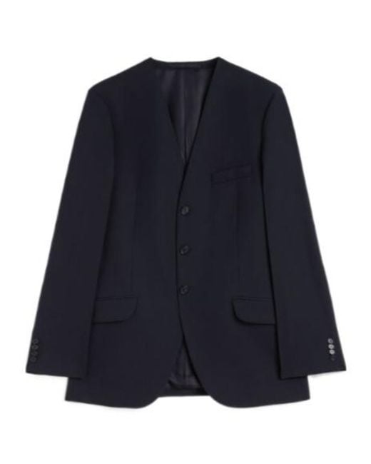 Jil Sander Blue Wool Gabardine Tailored Jacket
