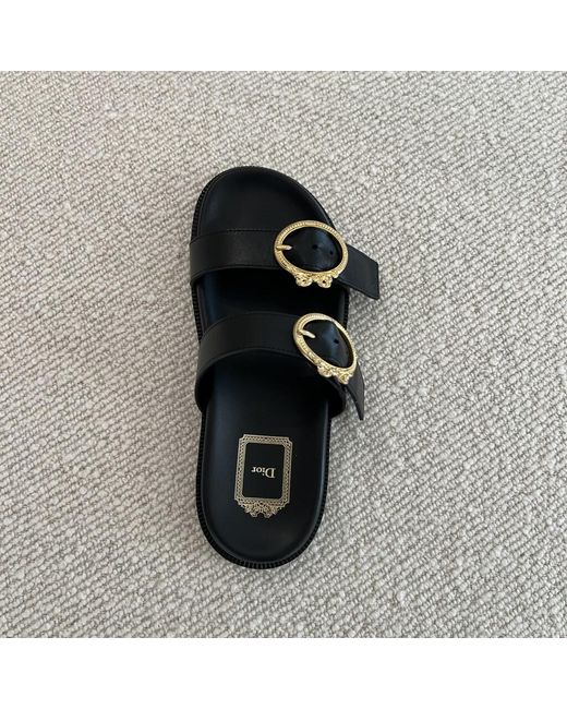 Dior Black Open-Toe Slippers