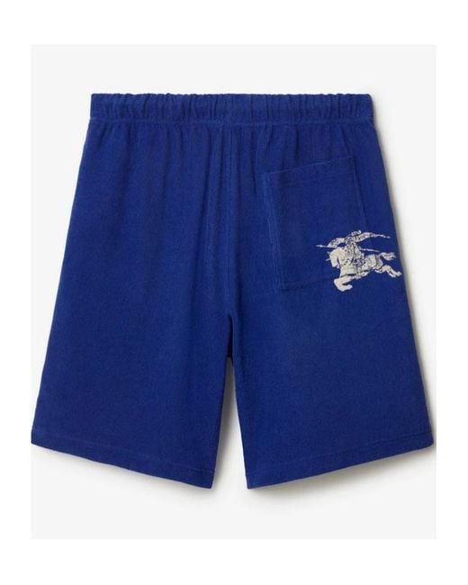 Burberry Blue Ekd-Print Drawstring Shorts for men