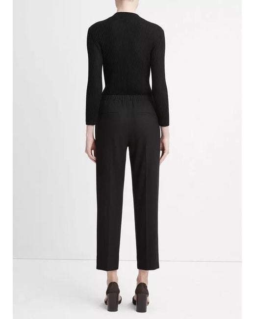 Vince Black Flannel Mid-Rise Easy Pull-On Pants