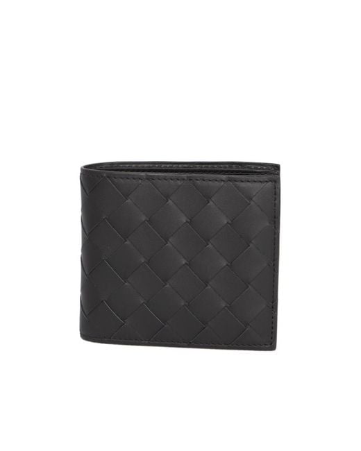 Bottega Veneta Black Intrecciato Bi-Fold Wallet for men