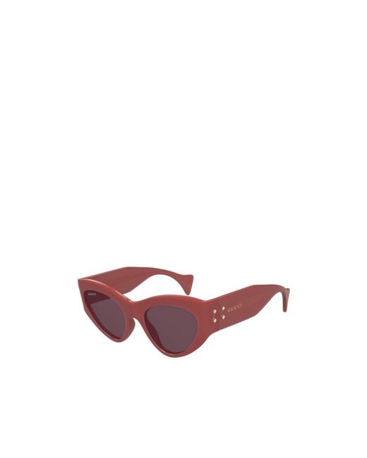 Gucci Purple Eyewear Cat-Eye Frame Sunglasses