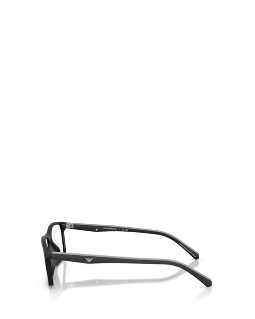 Emporio Armani White Rectangular Frame Glasses for men