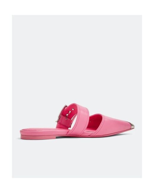 McQueen Pink Punk Flat Mules
