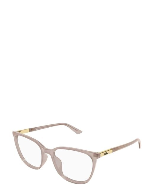 Chloé White Chloé Eyewear Square Frame Glasses