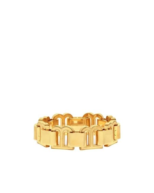 Balenciaga Metallic Hourglass Logo Plaque Bracelet