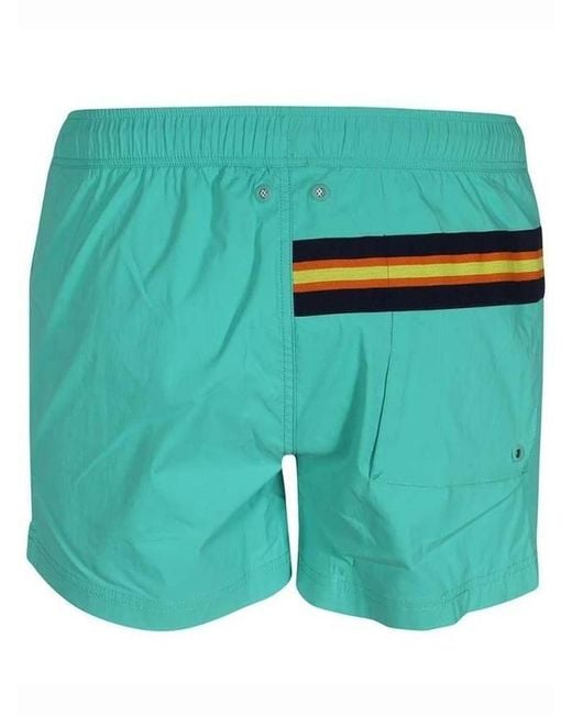 K-Way Green Logo Swim Trunks for men