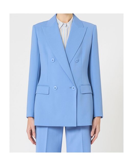 Max Mara Blue Studio Grembo Double-Breasted Blazer