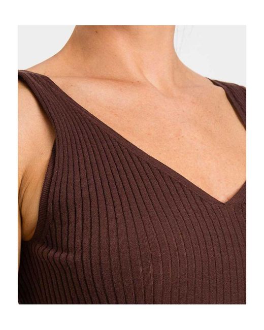Twinset Brown V-Neck Knitted Vest