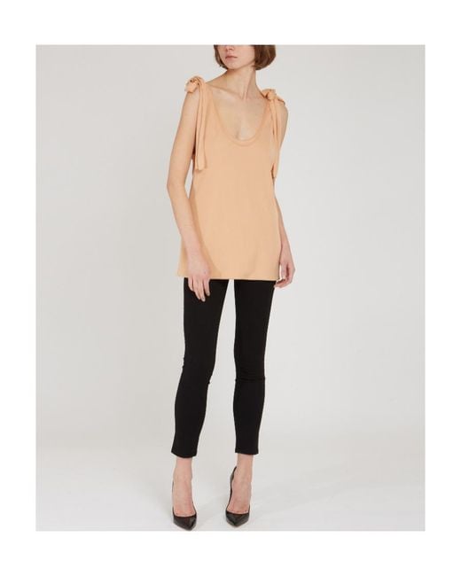 Chloé Natural Tie-Fastening Tank Top