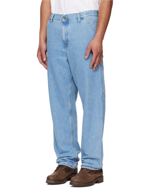 Carhartt Blue Smith Button-Down Jeans Pants for men