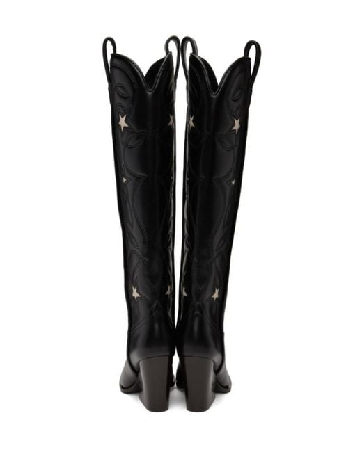 Stella McCartney Black Square Toe Cowboy Boots