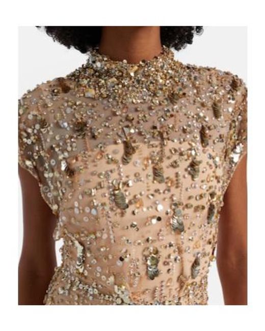 Jenny Packham Natural Sylvie Embellished Gown