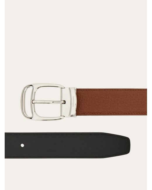 Ferragamo White Reversible And Adjustable Belt for men