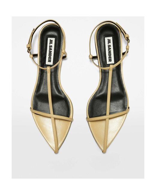 Jil Sander Metallic Flat Sandals