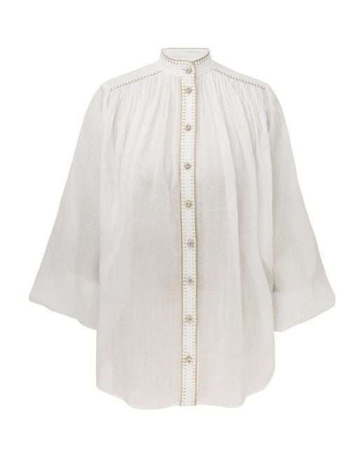 Zimmermann White Junie Billow Shirt