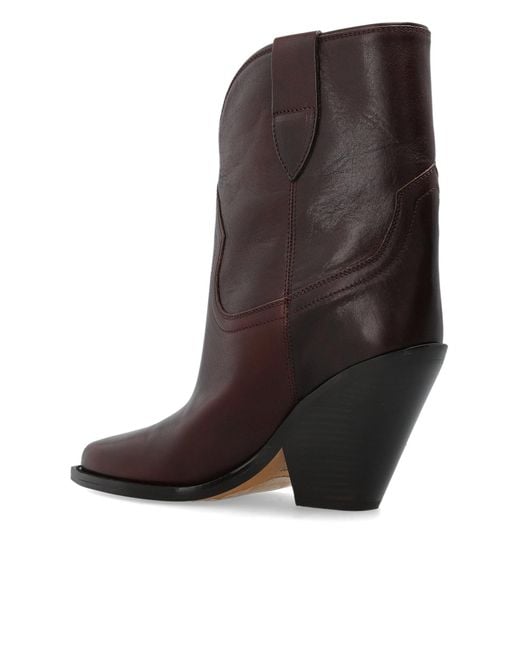 Isabel Marant Brown Pointed-Toe Ankle Boots