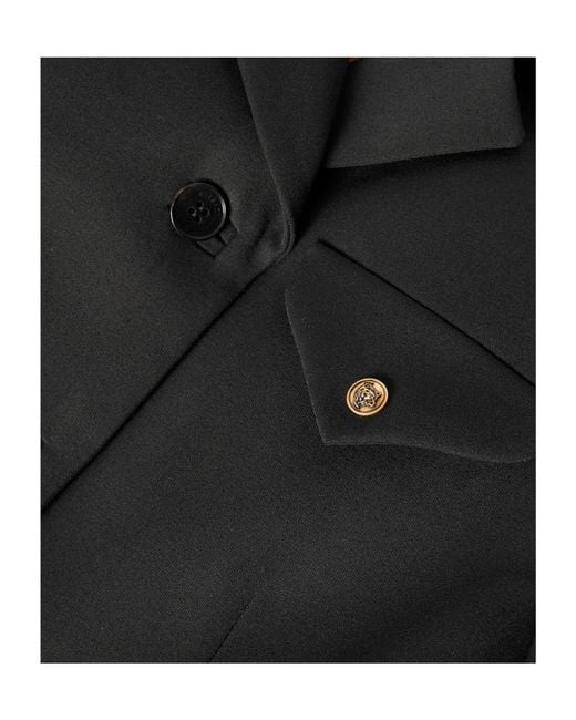 Versace Black Waist-Hugging Single- Suit Jacket