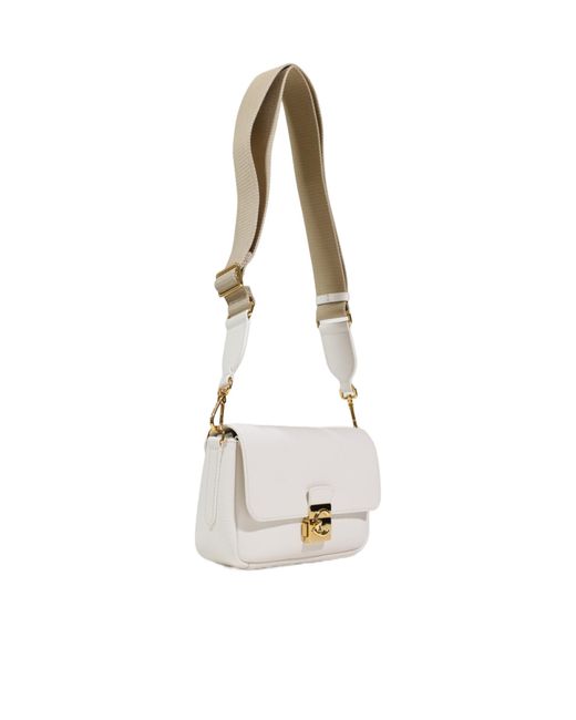 Coccinelle White Medium C-Me Lock Shoulder Bag