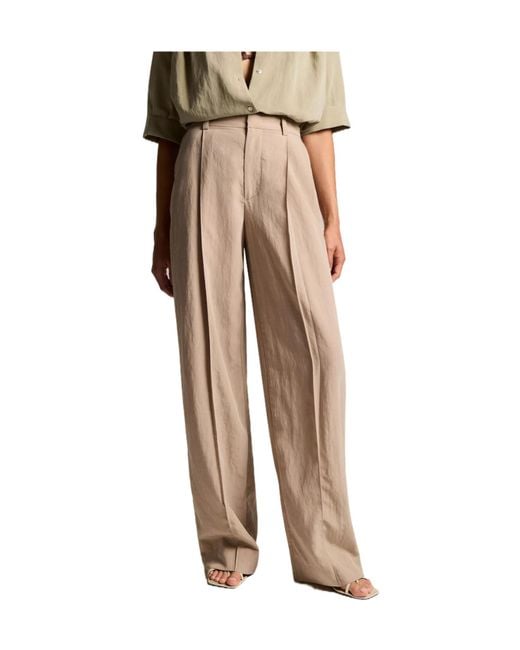Vince Natural High-Rise Pleated Trouser