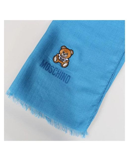 Moschino Blue Logo Scarf for men