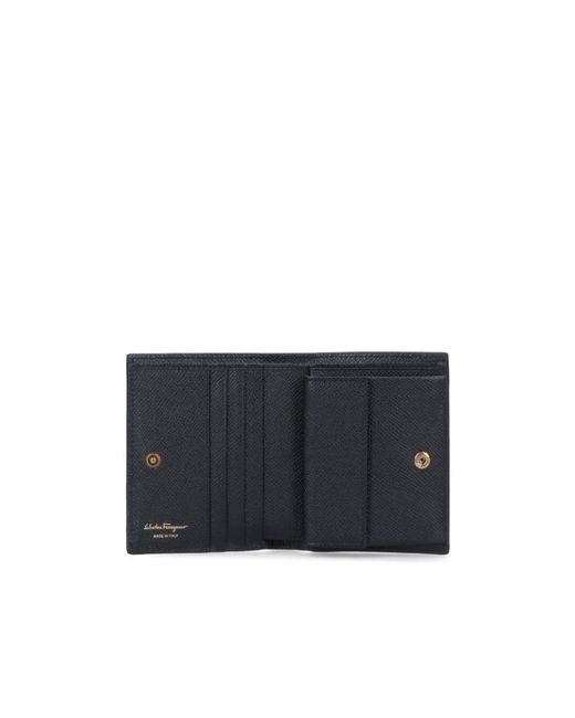 Ferragamo Blue Logo-Plaque Leather Wallet