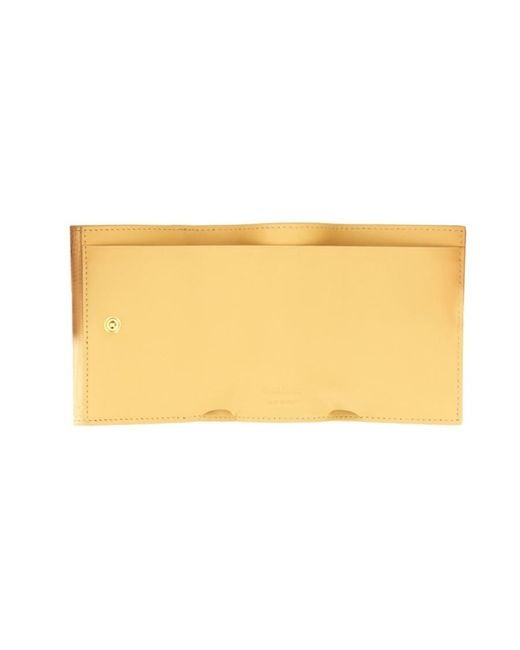 Jil Sander Natural Embossed Foldover Wallet