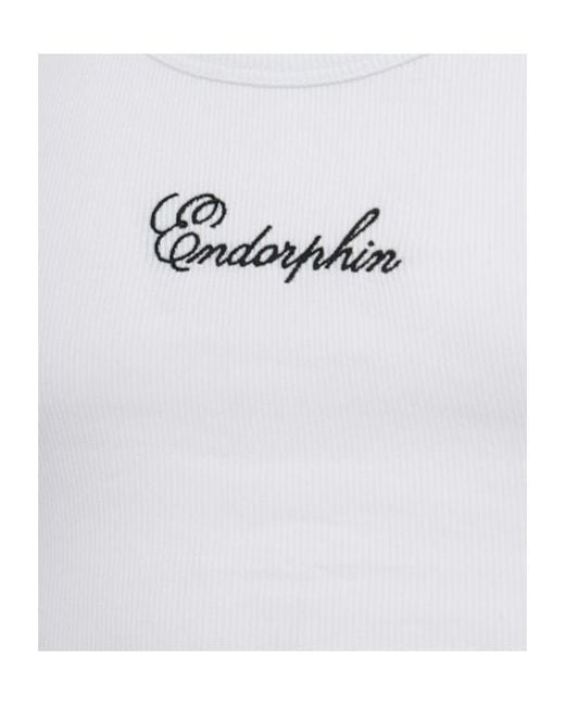 MSGM White Logo Cotton Blend Tank Top for men