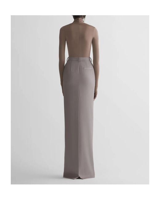 Mugler Brown Draped Long-Sleeve Bodysuit