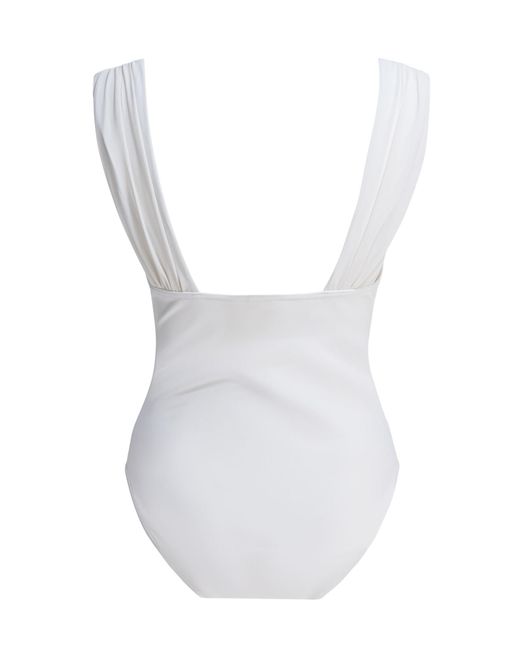 Zimmermann White Draped One-Piece Swimsuit