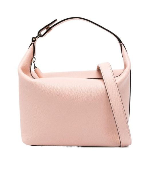 Valextra Pink Logo Shoulder Bag