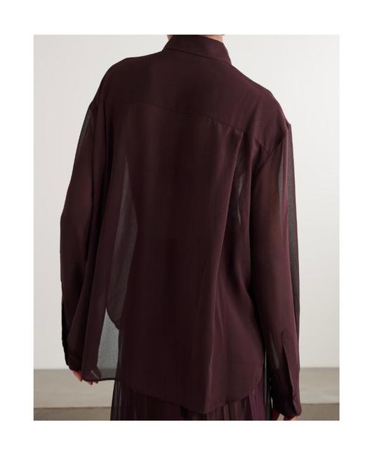 Frankie Shop Purple Sheer Long Sleeve Shirt