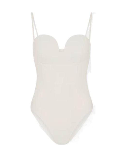 Magda Butrym White Thin-Strapped Swimsuit