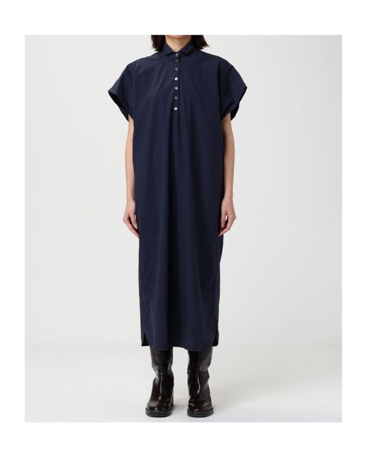 Barena Blue Button-Fastening Dress