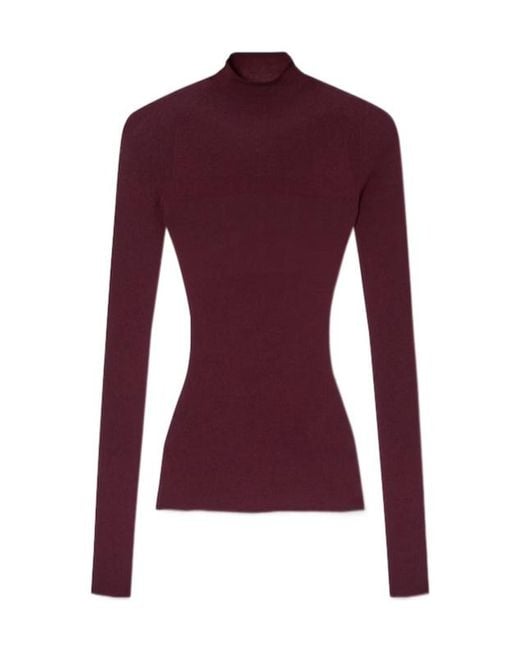 Versace Purple Long-Sleeved Turtleneck Jumper