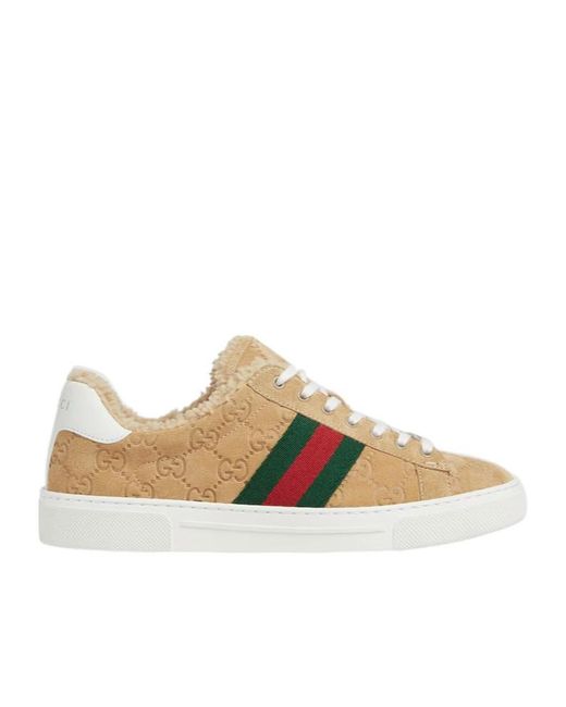 Gucci Multicolor Web Detailed Low-Top Sneakers