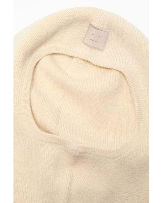 Acne White Ribbed-Knit Balaclava for men
