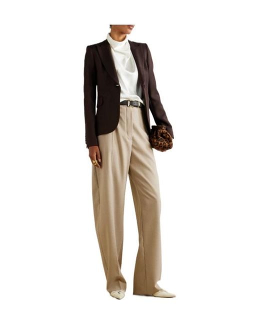 Adam Lippes Brown Wool And Silk-Blend Blazer